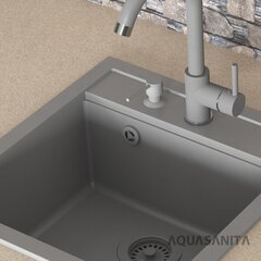 Мойка кухонная из искусственного гранита Aquasanita Quadro SQQ100-114W цена и информация | Раковины на кухню | pigu.lt