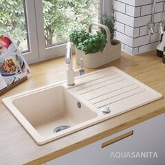 Dirbtinio granito virtuvinė plautuvė Aquasanita Notus SQ101-221AW kaina ir informacija | Virtuvinės plautuvės | pigu.lt