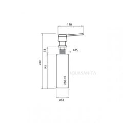 Встраиваемый диспенсер жидкого мыла Aquasanita D-220 цена и информация | Принадлежности для кухонных раковин и смесителей | pigu.lt