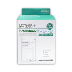 Mamos pieno saugojimo maišeliai Mother-K, 200 ml, 60 vnt. kaina ir informacija | Kūdikių indai, indeliai pienui ir įrankiai | pigu.lt