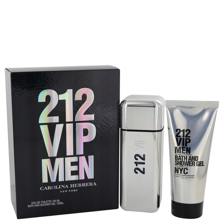 Rinkinys Carolina Herrera 212 VIP Men: EDT vyrams 100 ml + dušo želė 100 ml цена и информация | Kvepalai vyrams | pigu.lt