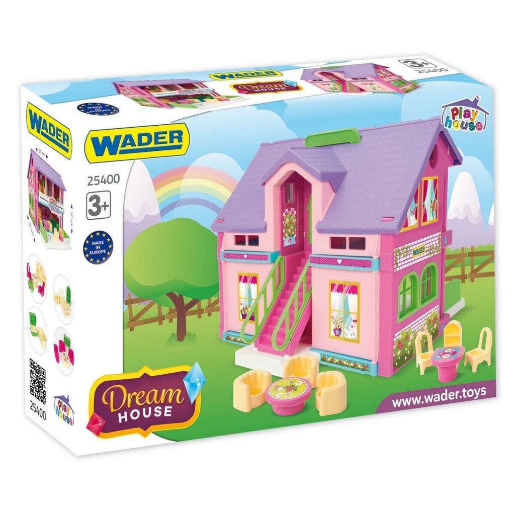 Lėlių namelis 37 cm „Play House“ / 25400, 3 m.+ kaina ir informacija | Žaislai mergaitėms | pigu.lt