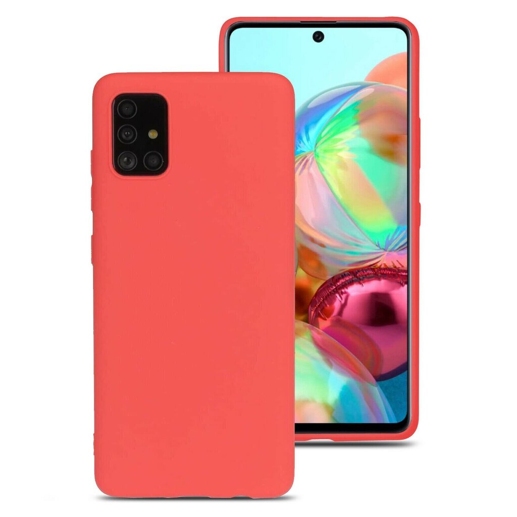 Telefono dėklas Hallo Liquid Silicone Back Case, skirtas Samsung Galaxy A42, raudonas kaina ir informacija | Telefono dėklai | pigu.lt