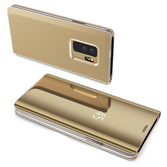 Telefono dėklas Hallo Clear View Cover Case, skirtas Samsung A305 Galaxy A30, auksinis цена и информация | Telefono dėklai | pigu.lt