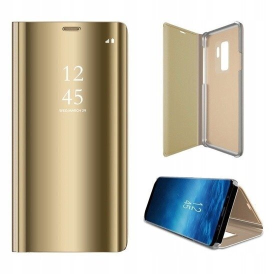 Telefono dėklas Hallo Clear View Cover Case, skirtas Samsung N970 Galaxy Note 10, auksinis kaina ir informacija | Telefono dėklai | pigu.lt