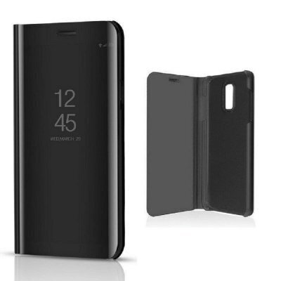 Telefono dėklas Hallo Clear View Book Case, skirtas Samsung N970 Galaxy Note 10, juodas цена и информация | Telefono dėklai | pigu.lt