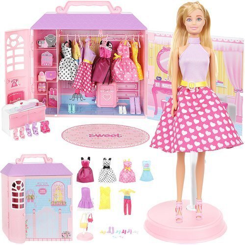 Namas su drabužiais + lėlė kaina ir informacija | Žaislai mergaitėms | pigu.lt