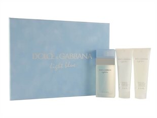 Rinkinys Dolce & Gabbana Light Blue: EDT moterims 50 ml + kūno losjonas 50 ml + dušo gelis 50 ml kaina ir informacija | Kvepalai moterims | pigu.lt