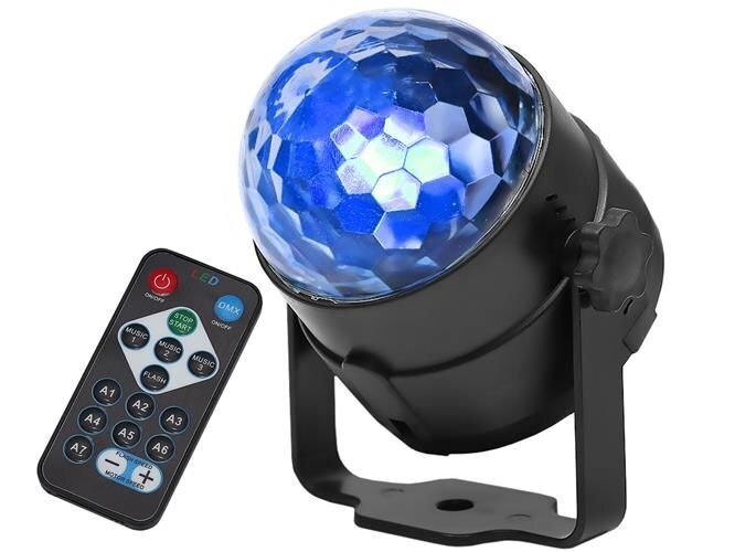 Disco kamuolys LED RGB 7 režimai + nuotolinio valdymo pultas 360° 7056  kaina | pigu.lt