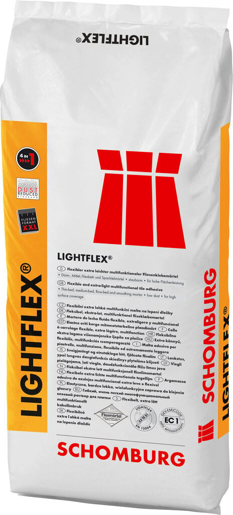 Elastingi plytelių klijai Lightflex 15kg, S1 klasė цена и информация | Klijai | pigu.lt