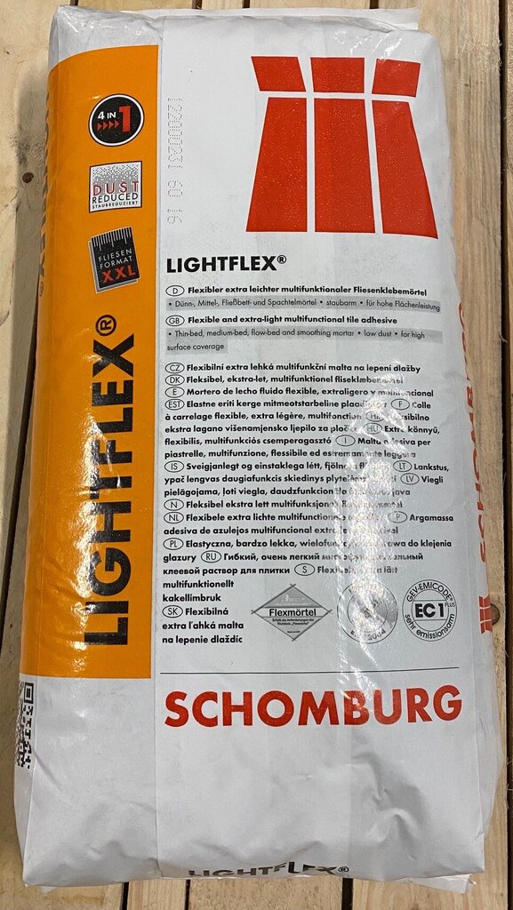 Elastingi plytelių klijai Lightflex 15kg, S1 klasė цена и информация | Klijai | pigu.lt