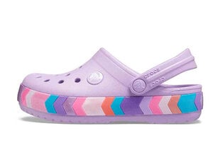 Šlepetės vaikams Crocs™ Crocband Chevron Beaded Clog, violetinės kaina ir informacija | Šlepetės, kambario avalynė vaikams | pigu.lt