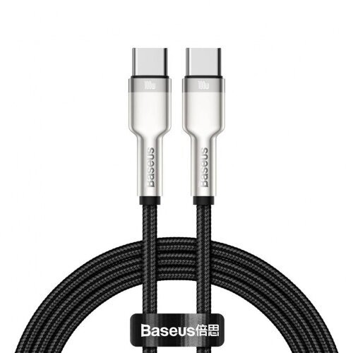 Baseus Cafule Metal kabelis USB C - USB C, duomenų perdavimui ir krovimui iki 100W, 1m, juodas kaina ir informacija | Laidai telefonams | pigu.lt