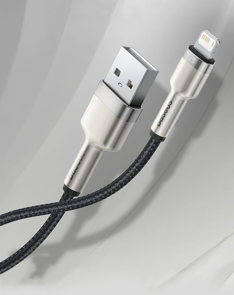 Kabelis Baseus Cafule Series USB Į IP 2.4A 2m, žalias kaina ir informacija | Laidai telefonams | pigu.lt