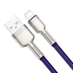 Kabelis Baseus Cafule Series USB Į Lightning 2.4A 2m, violetinis kaina ir informacija | Laidai telefonams | pigu.lt