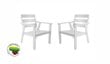 Stilingas baltų lauko kėdžių komplektas Atlanta 2vnt., pušies mediena, pagaminta Lietuvoje kaina ir informacija | Lauko kėdės, foteliai, pufai | pigu.lt