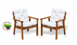 Стильный набор коричневых садовых стульев "Atlanta" 2шт., со светло-бежевыми подушками, сделано в Литве цена и информация | Садовые стулья, кресла, пуфы | pigu.lt