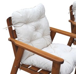 Стильный набор коричневых садовых стульев "Atlanta" 2шт., со светло-бежевыми подушками, сделано в Литве цена и информация | Садовые стулья, кресла, пуфы | pigu.lt