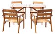 Lauko baldų komplektas - stalas ir 4 kėdės, rudas, pagaminta Lietuvoje kaina ir informacija | Lauko baldų komplektai | pigu.lt