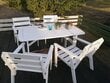 Lauko baldų komplektas - stalas ir 4 kėdės, baltas, pagaminta Lietuvoje kaina ir informacija | Lauko baldų komplektai | pigu.lt