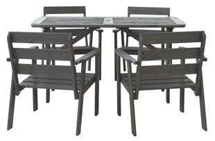 Набор наружной мебели - стол и 4 стула, серый, сделано в Литве цена и информация | Комплекты уличной мебели | pigu.lt