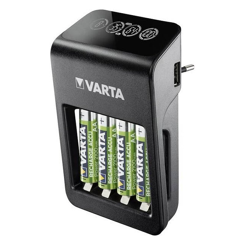 Pakrovėjas universalus Varta LCD Plug-Plus su 4 AA 2100 mah 4 kanalų PP3 57687 цена и информация | Elementų krovikliai | pigu.lt