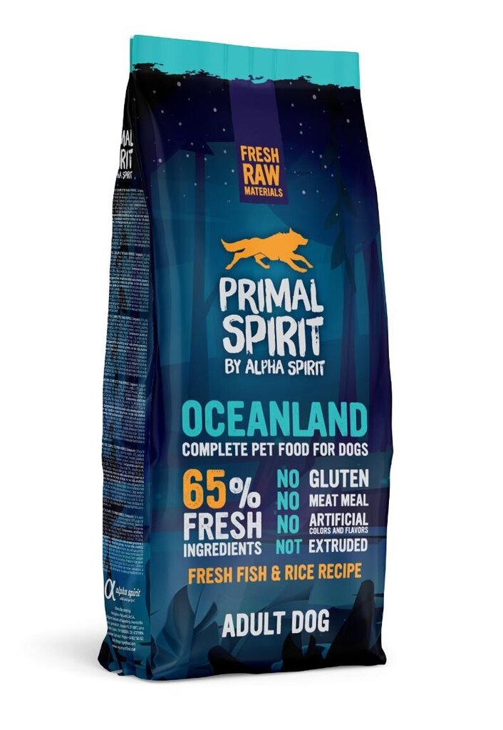 Primal Spirit drėgnas pašaras suaugusiems šunims Oceanland 12kg kaina ir informacija | Sausas maistas šunims | pigu.lt