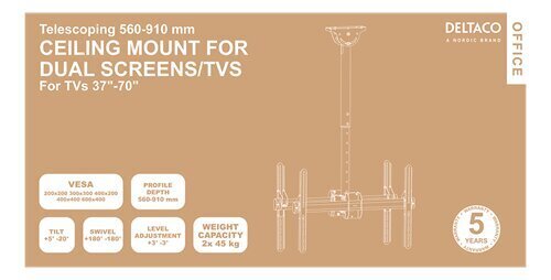 Deltaco Office ARM-0403 37-70” kaina ir informacija | Televizorių laikikliai, tvirtinimai | pigu.lt