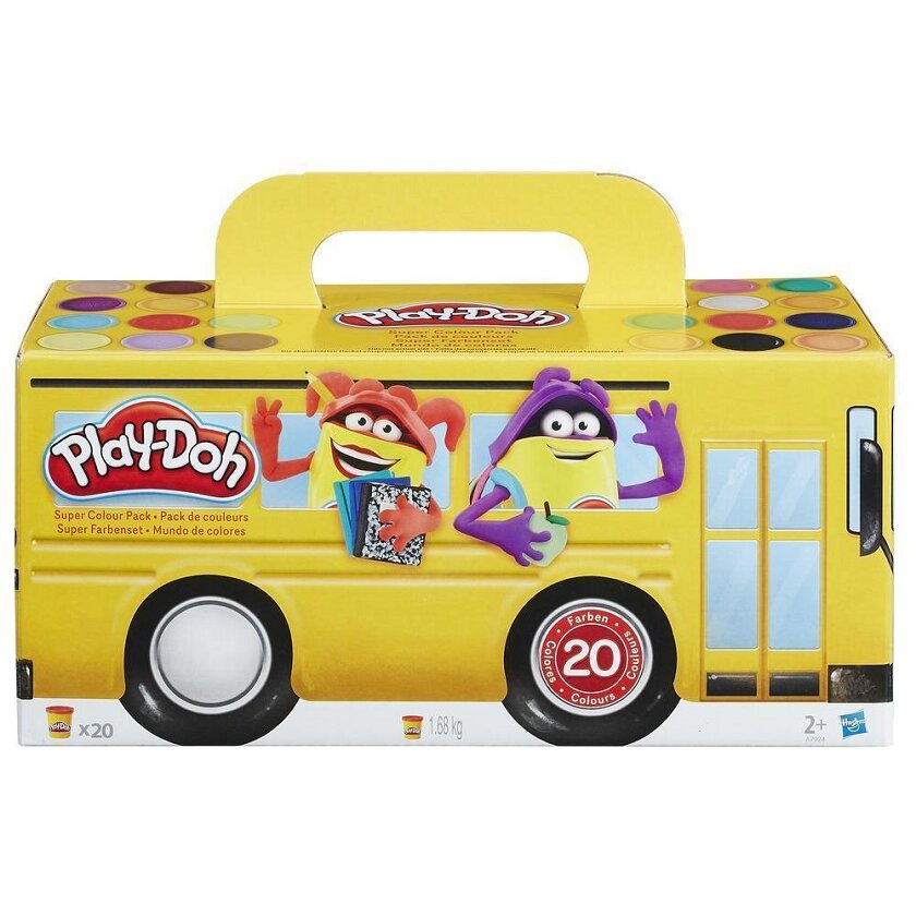 Plastilino rinkinys Play-Doh Super Color Pack, 20 spalvų kaina ir informacija | Lavinamieji žaislai | pigu.lt