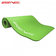 Нескользкий коврик для тренировок фитнеса и йоги SportVida NBR (180x60x1.5 см), зеленый цена и информация | Коврики для йоги, фитнеса | pigu.lt