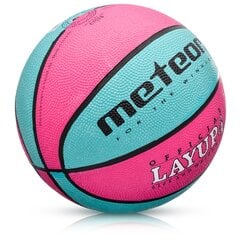 Krepšinio kamuolys Meteor LAYUP #4, rožinis/mėlynas kaina ir informacija | Meteor Sportas, laisvalaikis, turizmas | pigu.lt