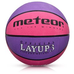 Баскетбольный Метеор LayUp 3 розовый/фиолетовый 07081 цена и информация | Баскетбольные мячи | pigu.lt