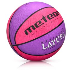 Баскетбольный мяч Meteor Layup, размер 6, розовый/фиолетовый цена и информация | Баскетбольные мячи | pigu.lt