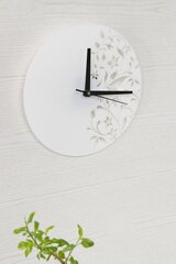 Sieninis laikrodis su gėlių motyvais 25 x 25 x 2 cm kaina ir informacija | Laikrodžiai | pigu.lt