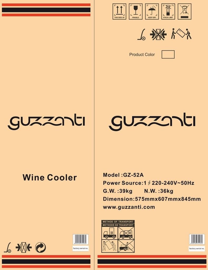 Guzzanti GZ-52A kaina ir informacija | Vyno šaldytuvai | pigu.lt