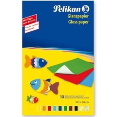 Аппликационная бумага PELIKAN, 18.5х29.7 см, 10 листов, разные цвета (137935) цена и информация | Kanceliarinės prekės | pigu.lt