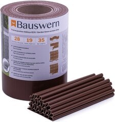 Комплект ленты для забора Bauswern Eco 35x0,19 м (450 г / м²) + 28 зажимов, коричневый цена и информация | Заборы и принадлежности к ним | pigu.lt