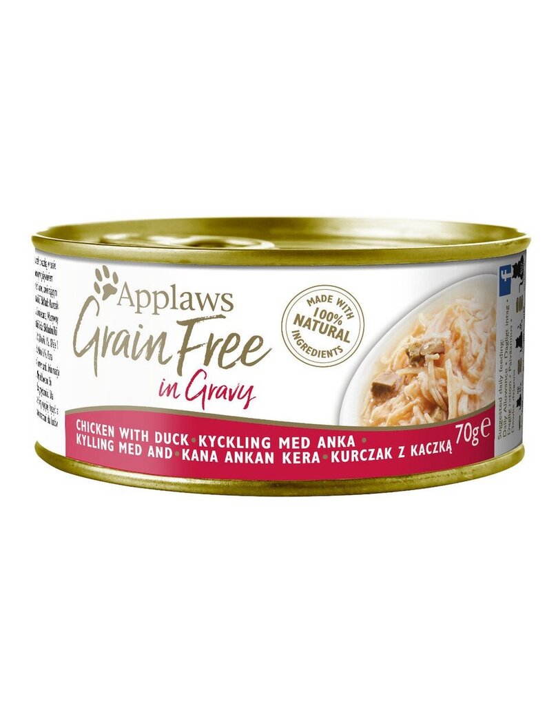 Applaws Cat Tin Grain Free su vištiena ir antiena, 12x(6x70g) kaina ir informacija | Konservai katėms | pigu.lt