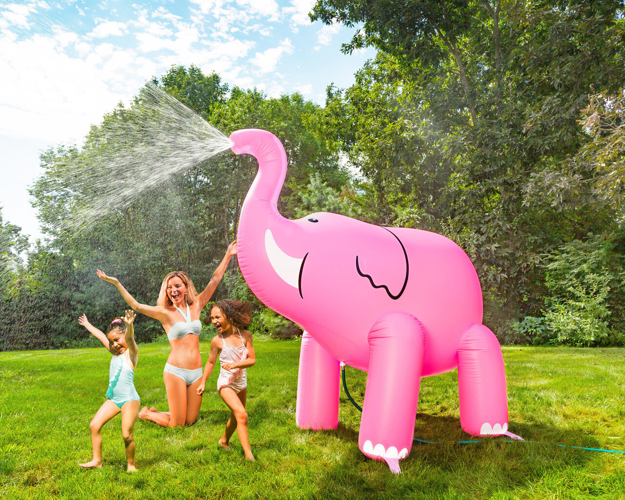 Pripučiamas fontanas Dramblys BigMouth MAX BMYS-0005-EU, rožinis kaina ir informacija | Pripučiamos ir paplūdimio prekės | pigu.lt
