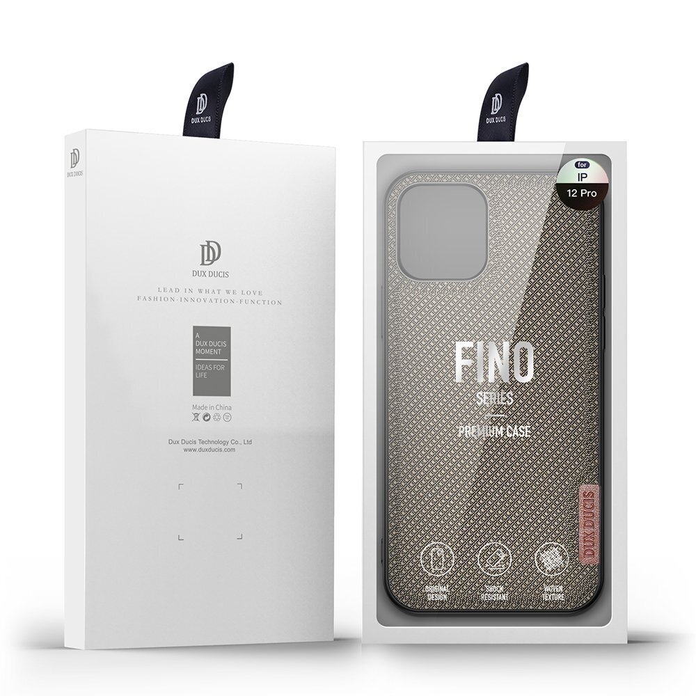 Dėklas Dux Ducis Fino Apple iPhone 12/12 Pro chaki kaina ir informacija | Telefono dėklai | pigu.lt