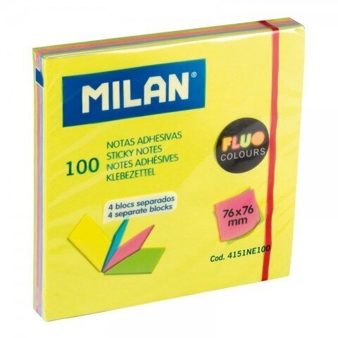 Lipnūs lapeliai Milan, 76 x 76 mm, 100 lapelių цена и информация | Sąsiuviniai ir popieriaus prekės | pigu.lt