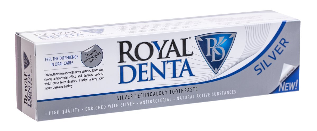 Dantų pasta su sidabru Royal Denta Silver, 130 g kaina ir informacija | Dantų šepetėliai, pastos | pigu.lt