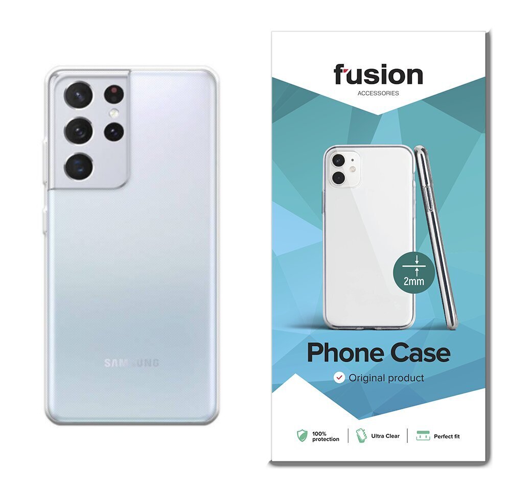 Dėklas Fusion Ultra Clear Series skirtas Samsung G998 Galaxy S21 Ultra 5G, skaidri цена и информация | Telefono dėklai | pigu.lt