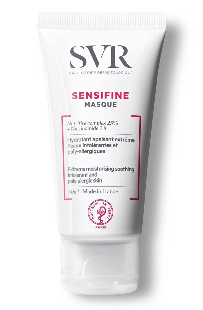 Drėkinanti ir raminanti veido kaukė SVR Sensifine 50 ml kaina ir informacija | Veido kaukės, paakių kaukės | pigu.lt