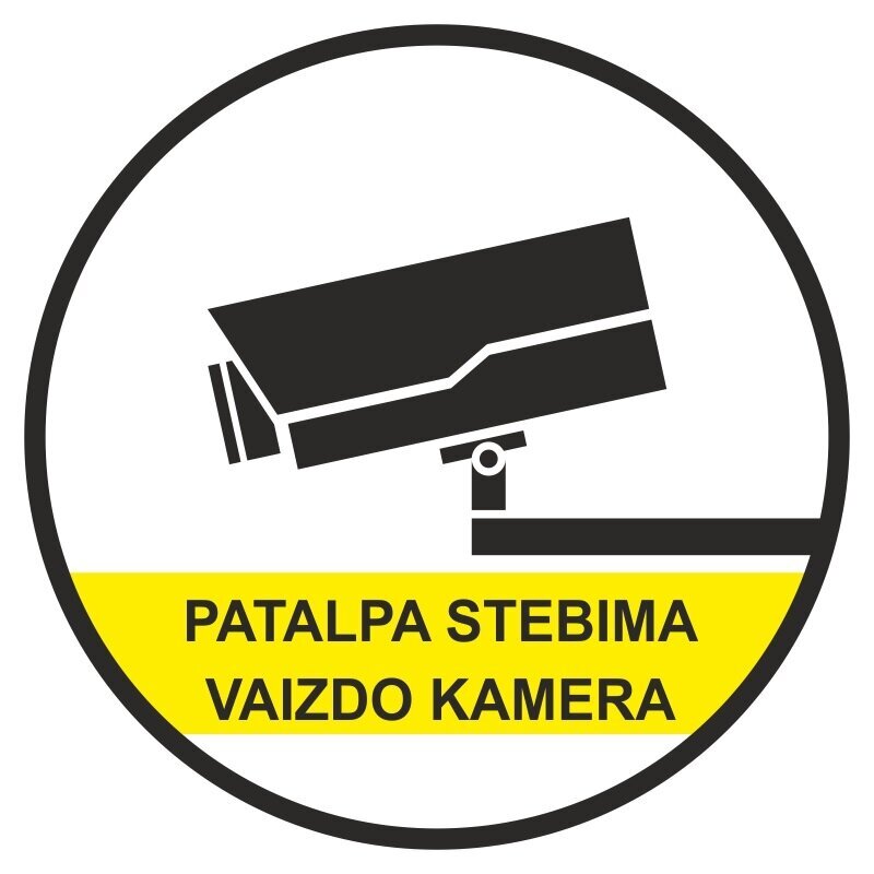 Lipnus ženklas Patalpa Stebima Vaizdo Kamera, 90x90 mm kaina ir informacija | Informaciniai ženklai | pigu.lt