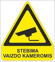Lipnus ženklas Stebima Vaizdo Kameromis, 140x120 mm kaina ir informacija | Informaciniai ženklai | pigu.lt
