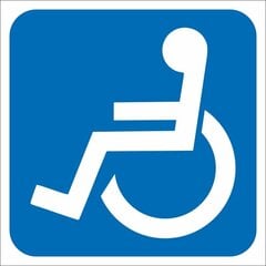 Lipnus ženklas Tualetas Neįgaliesiems, 100x100 mm kaina ir informacija | Informaciniai ženklai | pigu.lt