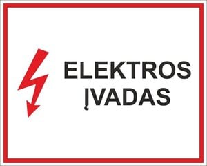 Lipnus ženklas Elektros Įvadas, 200x250 mm kaina ir informacija | Informaciniai ženklai | pigu.lt