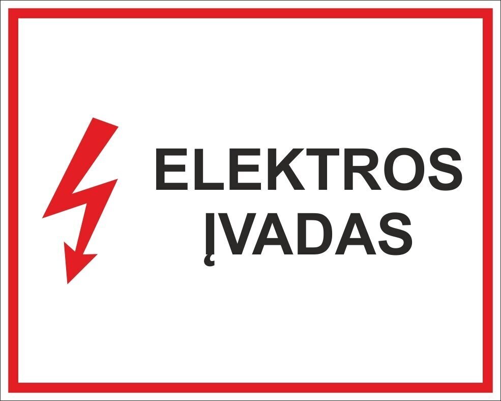 Lipnus ženklas Elektros Įvadas, 200x250 mm kaina ir informacija | Informaciniai ženklai | pigu.lt