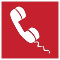 Lipnus ženklas Gaisro Avarinis Telefonas, 140x140 mm kaina ir informacija | Informaciniai ženklai | pigu.lt